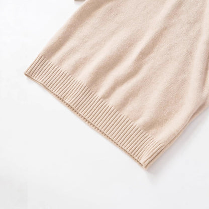 Womens Round-neck Simple Casual Knit Sweater