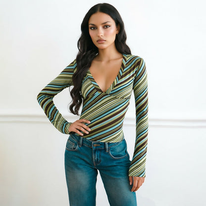 Summer New Sexy Trendy Cool Deep-V Neck Long Sleeves