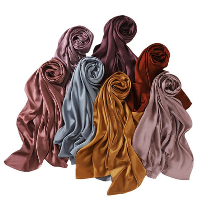 Solid-color Womens Summer Shawl Sunscreen Scarf