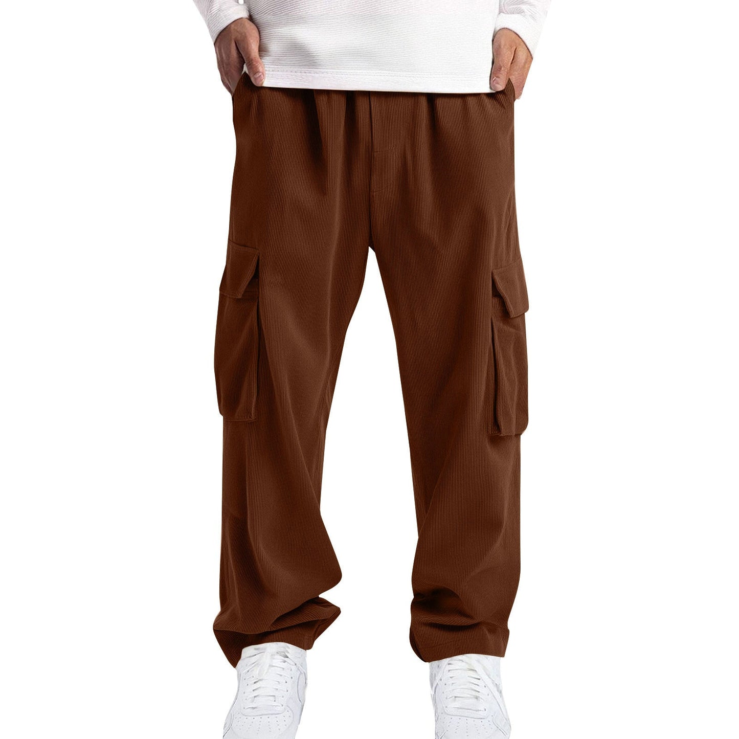 Mens Casual Sporty Corduroy Jogger Work Pants