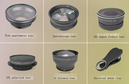 New mobile lens photography special effect lens suit MX-606 kaleidoscope fish eye wide angle polarizing lens