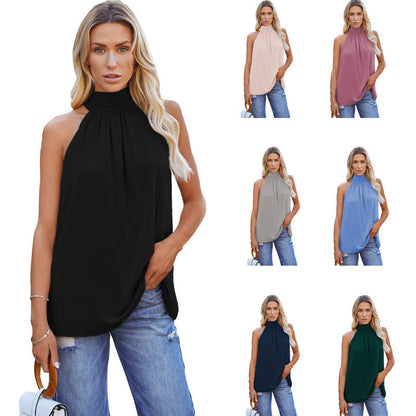 Womens Sleeveless Lace-up Vest