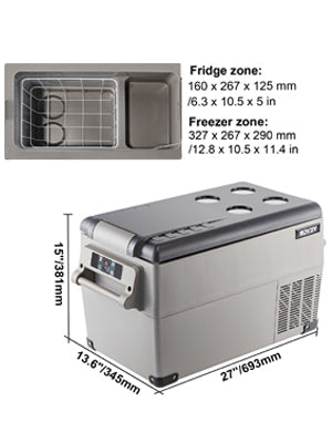 Portable Car Refrigerator: Versatile Compressor Mini Fridge & Freezer - Ideal for Camping with Dual Power Supply (12/24V DC & 110-240V) and Various Capacities (20L, 22L, 35L, 45L, 55L)