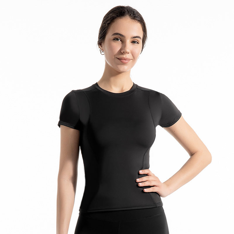 Thin Sports Tight Breathable Yoga Clothes Short-sleeved T-shirt Women's Slim-fit Sweat-absorbent Quick-drying Slimming Running Fitness Top