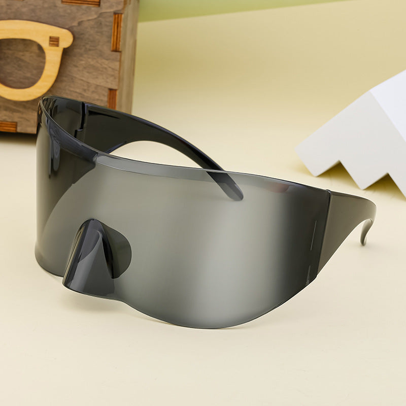 Outdoor Cycling Mercury Sunglasses For Women European And American One-Piece Large Frame Sunscreen Sunglasses For Men Sports Windproof Glasses Shades