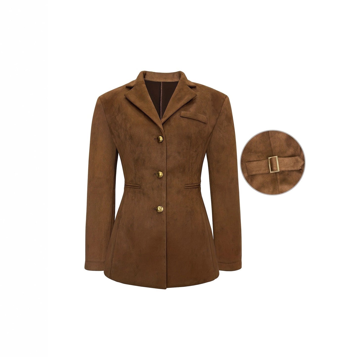 French Button Long Sleeve Suit Coat