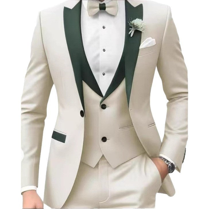 Mens Business Formal Wear Three-Piece Suit