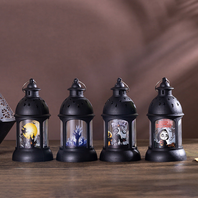 Halloween Decoration Pumpkin Lamp Portable Halloween Castle Wind Lamp Halloween Pendant Party Decoration Props