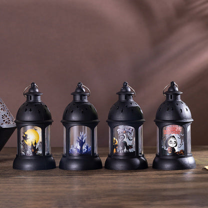 Halloween Decoration Pumpkin Lamp Portable Halloween Castle Wind Lamp Halloween Pendant Party Decoration Props