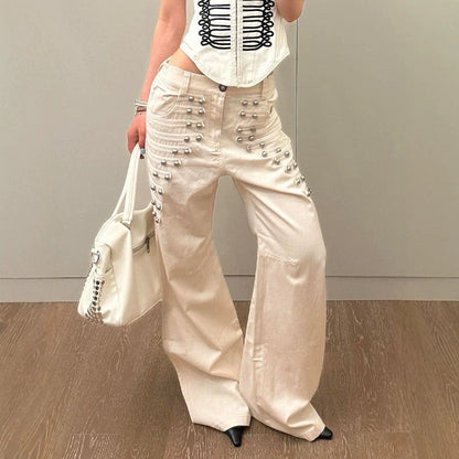 American-style Retro Metal-button Designer Jeans
