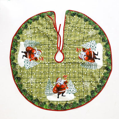 Christmas Tree Skirt Decorations Gift Scene Decor