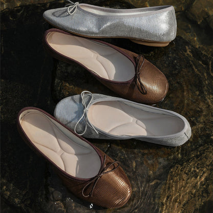 Bow-knot Soft-soled Versatile Womens Flat Shoes