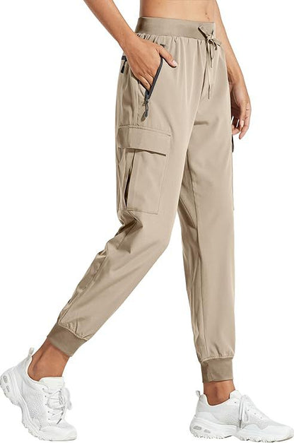Multi Pocket Drawstring Tactical Cargo Joggers Men Outdoor Hiking Training Casual Pants