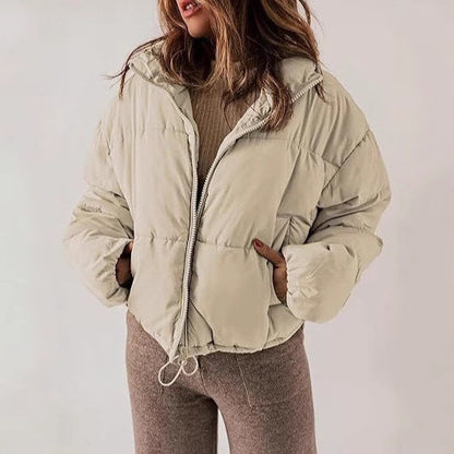Stand-collar Puffer Cotton-padded Coat For Petite Figures