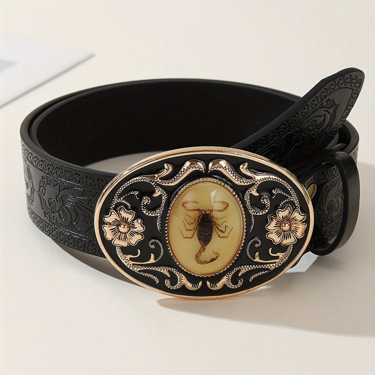 Creative Casual Patterned Scorpion Leather Belt For Men