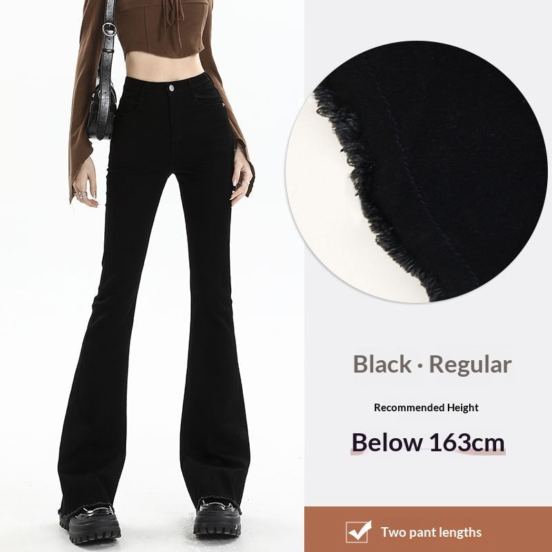 New Springautumn High-waisted, Figure-flattering, American-style Vintage Bootcut Jeans For Women