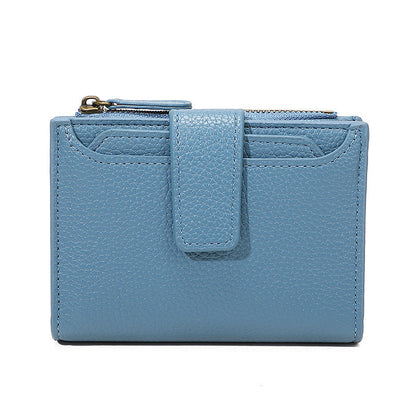 Functional Coin Purse With A Ring-bound Leather Wallet For Women