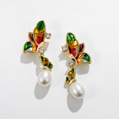 "Butterfly Design Freshwater Pearl Jewelry Set