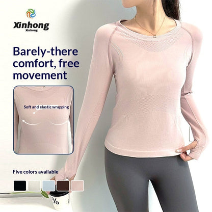 Long-sleeve Breathable Workout Top For Outdoor Yoga