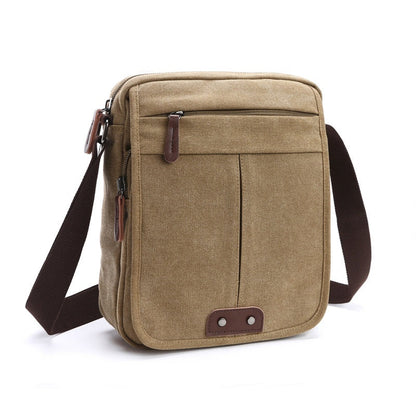Mens And Womens Casual Small Crossbody Korean-style Canvas Bag For Outdoor Use