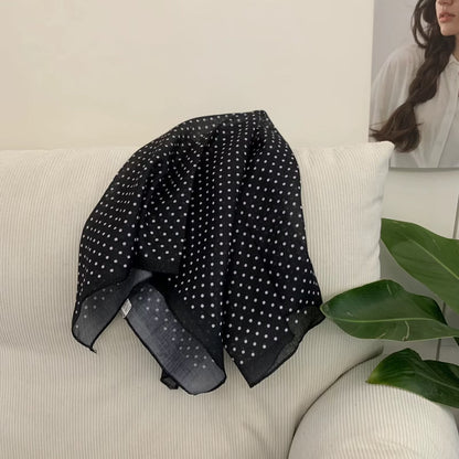 Korean-style Cashew Flower Cotton-Linen Square Scarf For Women