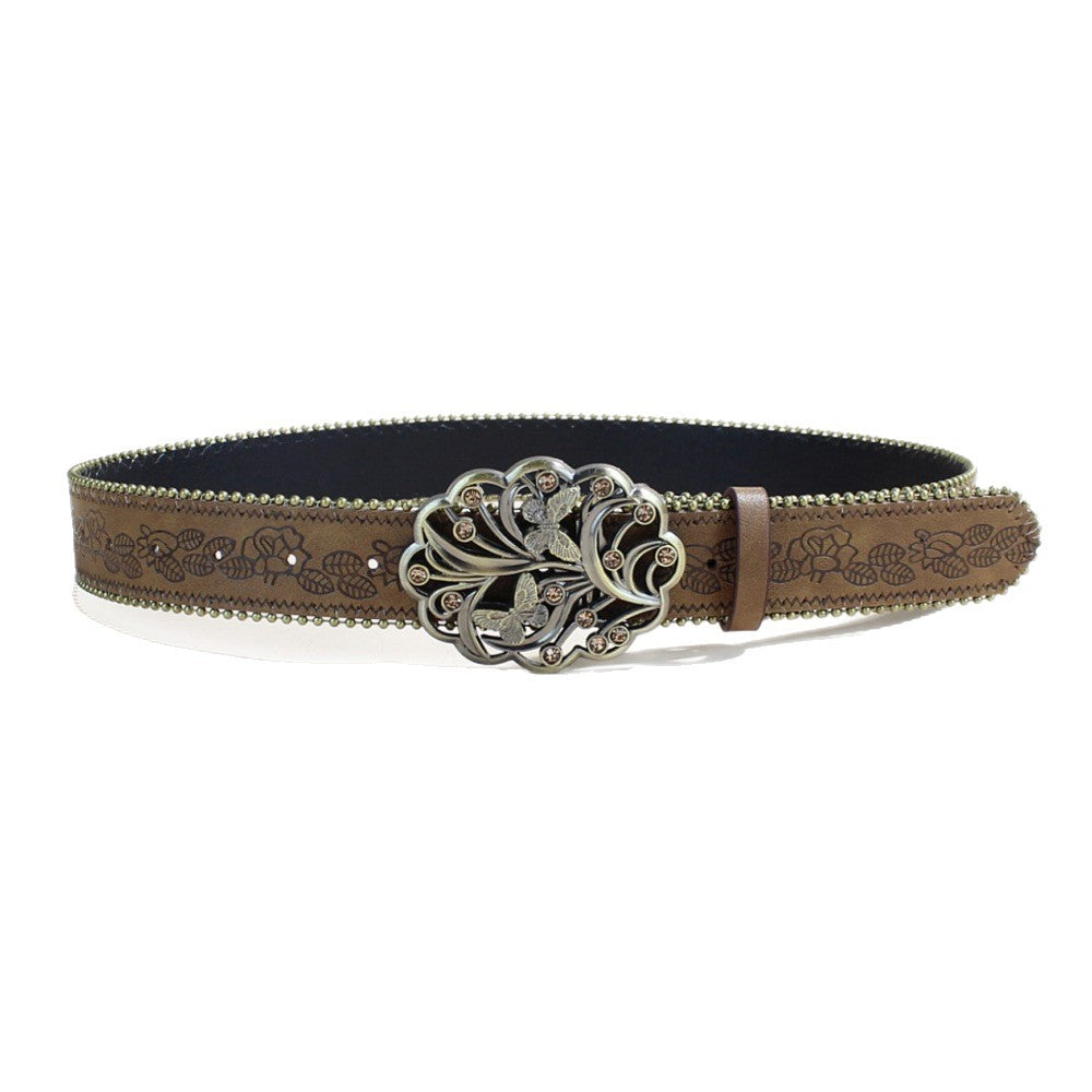 Casual Fashion Youth Leather Belt With A Snap Buckle Punk Style