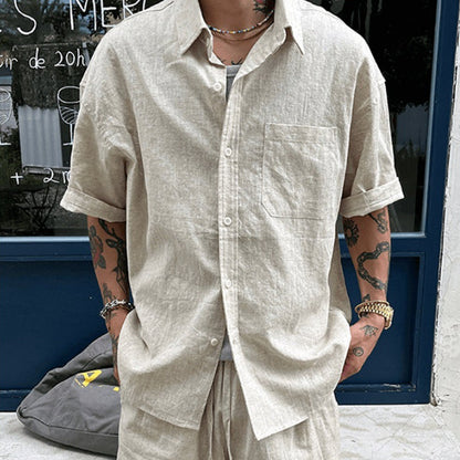 Old-money-style Linen Casual Suit For Men Summer Lightweight