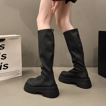 Women's New Stretch Slim-Fit Boots, Thick Sole Petite-Friendly Knee-High Riding Boots, Autumn 2025