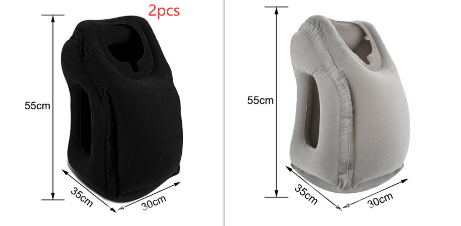 Inflatable Travel Neck Pillow with Arm Support – Portable Nap Cushion for Flights & Office