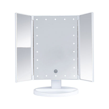 Foldable Magnifying Makeup Mirror with Lamp