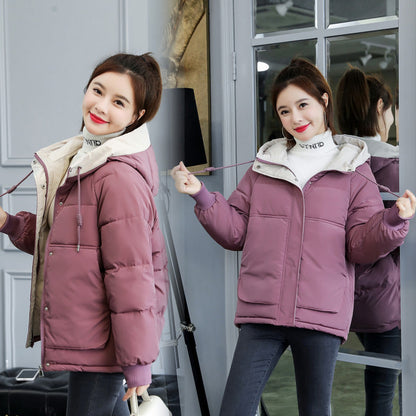 Women's Short, Loose-Fitting, Padded Cotton Jacket Coats