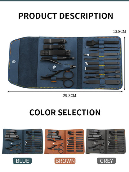 16pcs Nail Clipper Ear Pick Grooming Kit with Bag