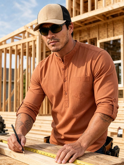 Tough Cotton Mid-Sleeve Work Shirt  Rugged, Breathable & Job-Site Ready