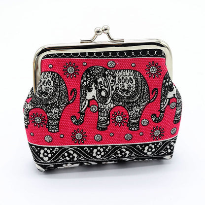 New national wind zero wallet canvas stamp coin package for lady elephant small wallet wholesale