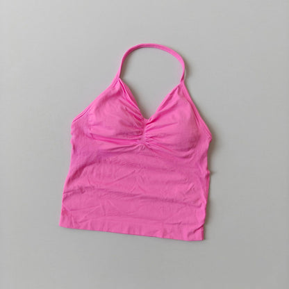 Seamless Halter-Neck Sports Fitness Slim-Fit Yoga Tank Top For Women