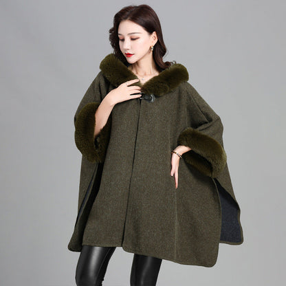 Mid-length Fur Coat Womens Knitted Cardigan