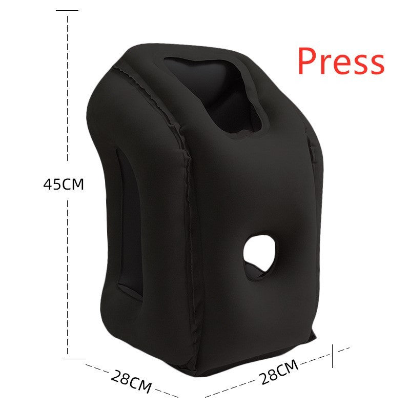 Inflatable Travel Neck Pillow with Arm Support – Portable Nap Cushion for Flights & Office