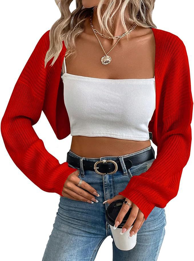 European And American Knitted Sweater Women's Cardigan Shawl Cross-border Foreign Trade Long-sleeved Knitted Short Short Top Shawl Front Cardigan Women