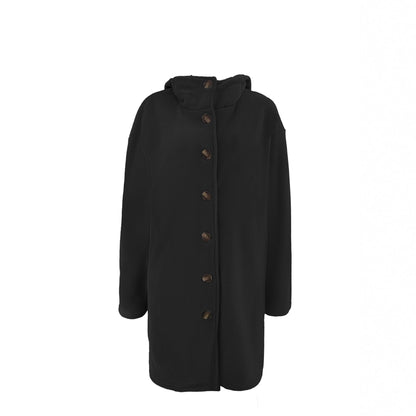Autumn And Winter Popular Women's Jacket Amazon Long-Sleeved Long Hooded Woolen Casual Style Loose Coat