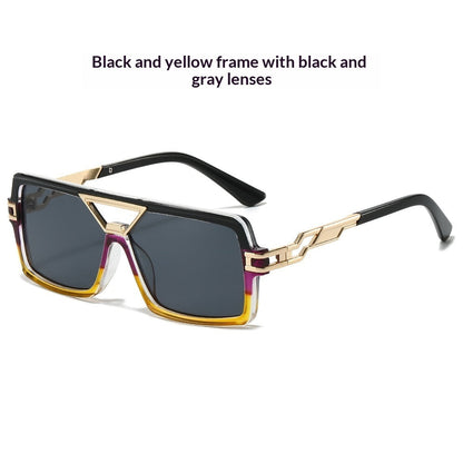 New European And American-style Color-block Sunglasses For Women