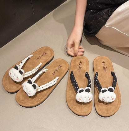 Women Cute Cartoon Sweet Heart Flat Thong Flip Flops Summer Outdoor Wear New Popular Anti Slip Soft Sole Slippers