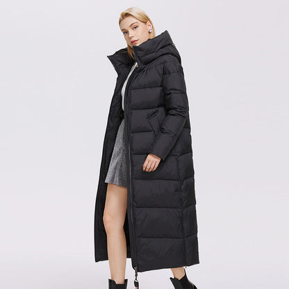 Extra Long Hooded Thermal Windproof Coat