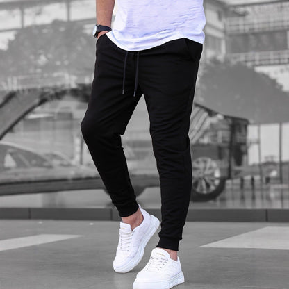 Casual Sporty Lightweight Breathable American-style Solid-color Slim-fit Pants