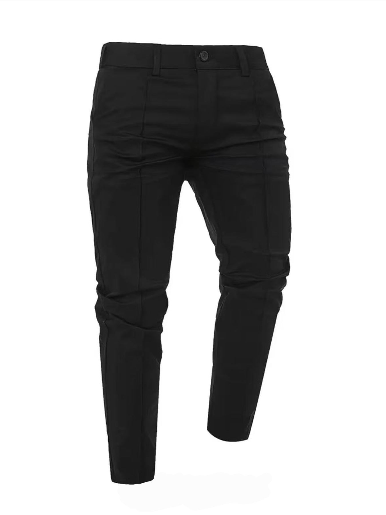 Mens Slim-fit Casual Pants Solid Color