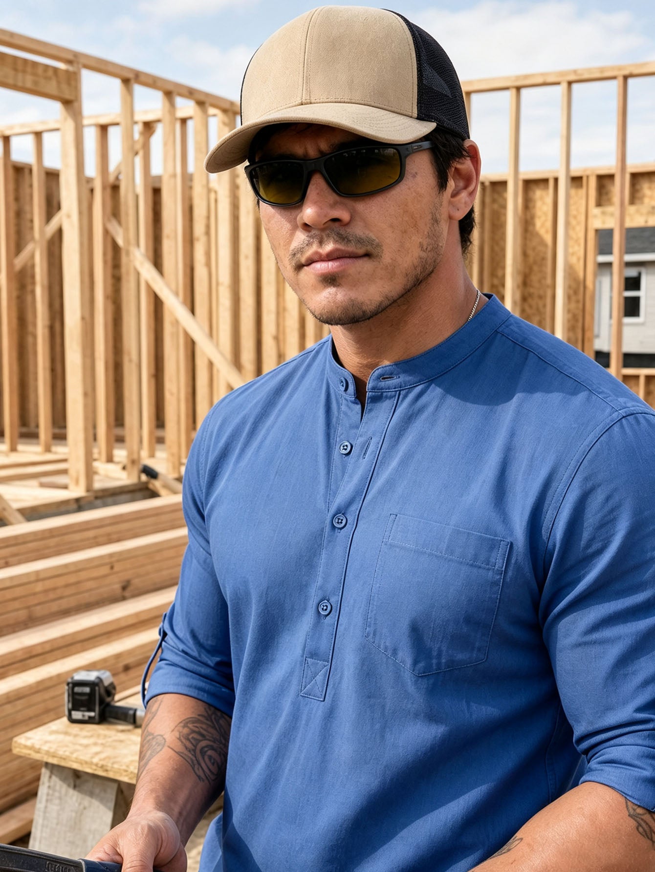 Tough Cotton Mid-Sleeve Work Shirt  Rugged, Breathable & Job-Site Ready