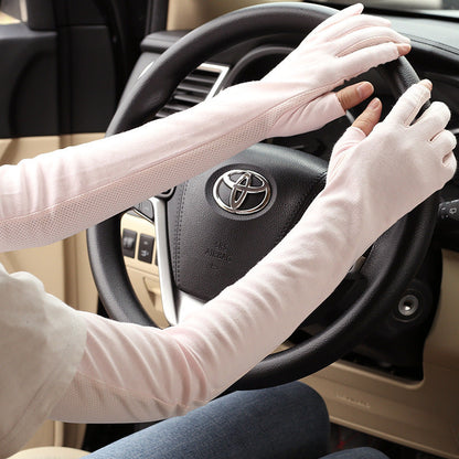 Women's Thin Cotton Sun Protection Gloves