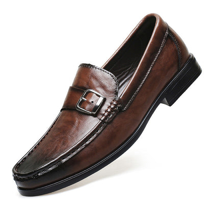 Men's Plus-Size Business Formal Slip-On Leather Shoes