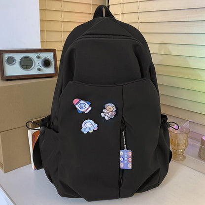 New Girls' Simple Solid Color Backpack