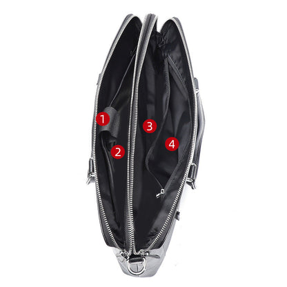 Double Zipper Compartment Briefcase For Men