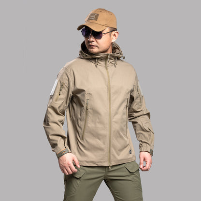 Mens Camouflage Shark-Skin Breathable Jacket